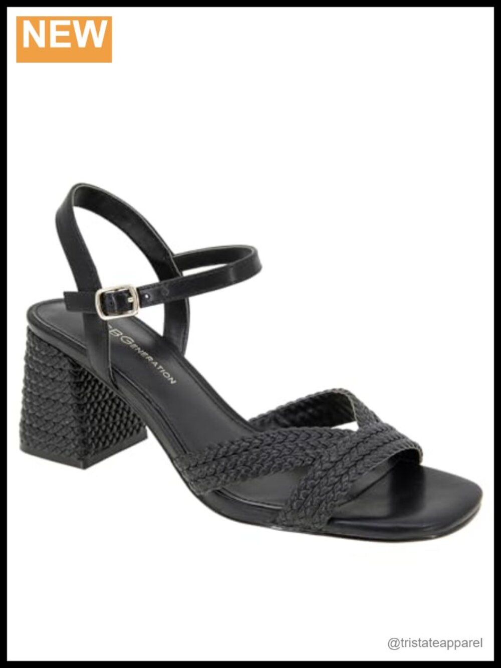 Platform Square Toe Ankle Strap Block Heel Sandals Padded Footbed